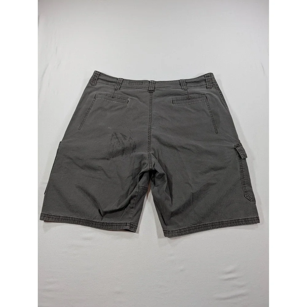 Wrangler Mens Relaxed Fit Cargo Shorts Gray Ripstop Work Casual Size 38
